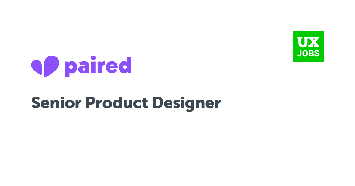 Facebook card for Senior Product Designer at Paired