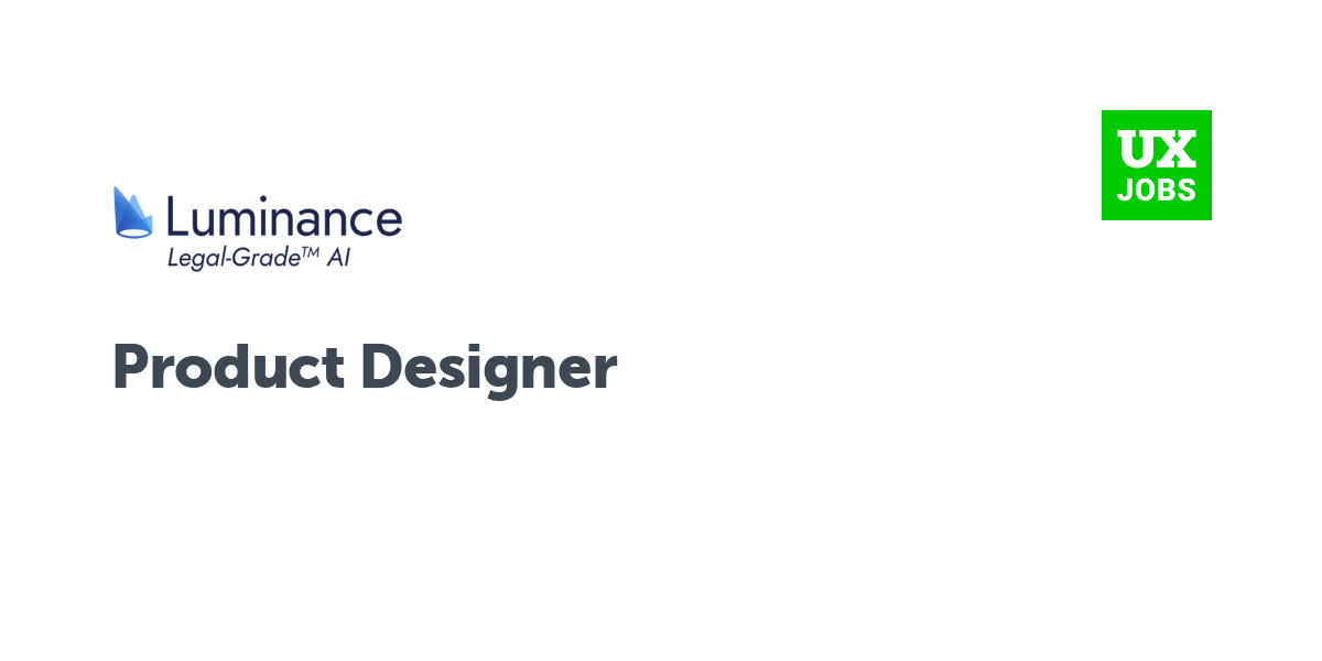 Twitter card for Product Designer at Luminance