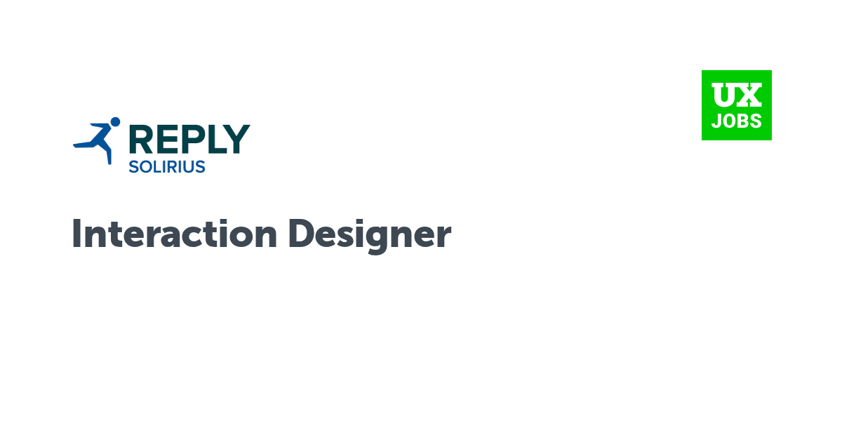 Twitter card for Interaction Designer at Solirius Reply