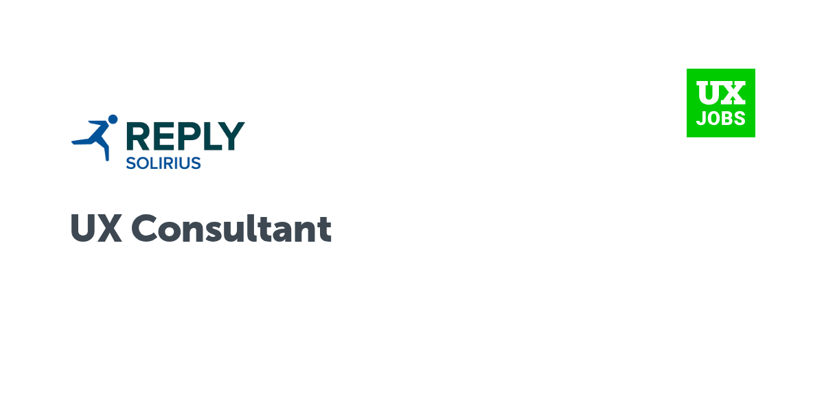 Twitter card for UX Consultant at Solirius Reply