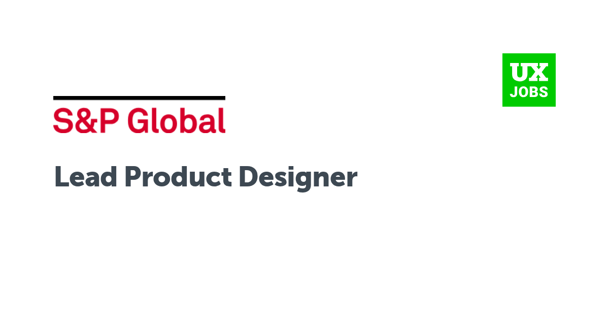 Facebook card for Lead Product Designer at S&P Global
