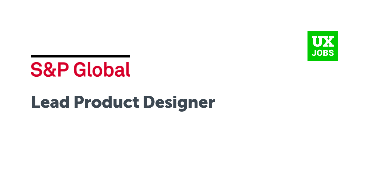 Twitter card for Lead Product Designer at S&P Global
