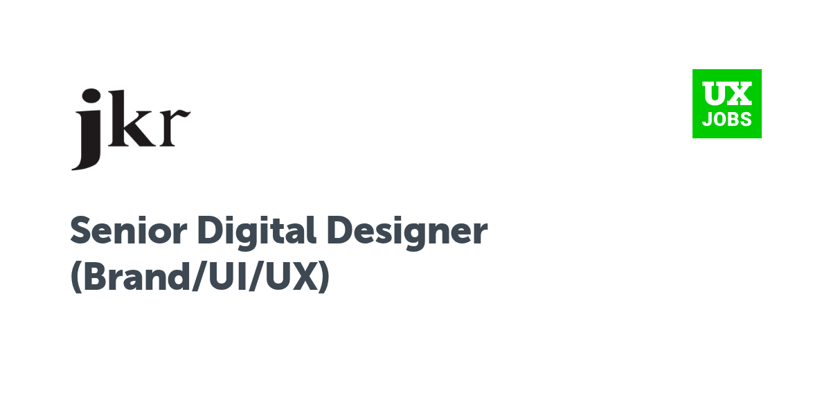 Twitter card for Senior Digital Designer (Brand/UI/UX) at Jones Knowles Ritchie