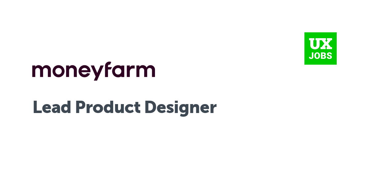 Facebook card for Lead Product Designer at Moneyfarm