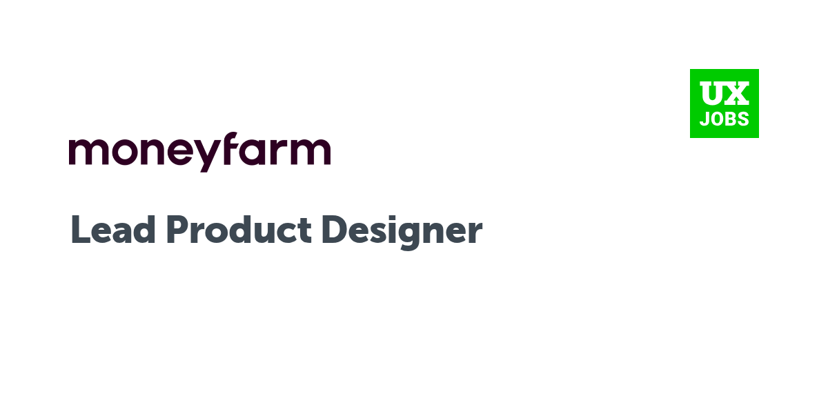 Twitter card for Lead Product Designer at Moneyfarm