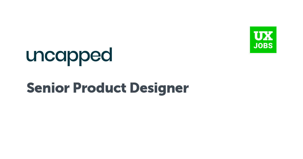 Facebook card for Senior Product Designer at uncapped
