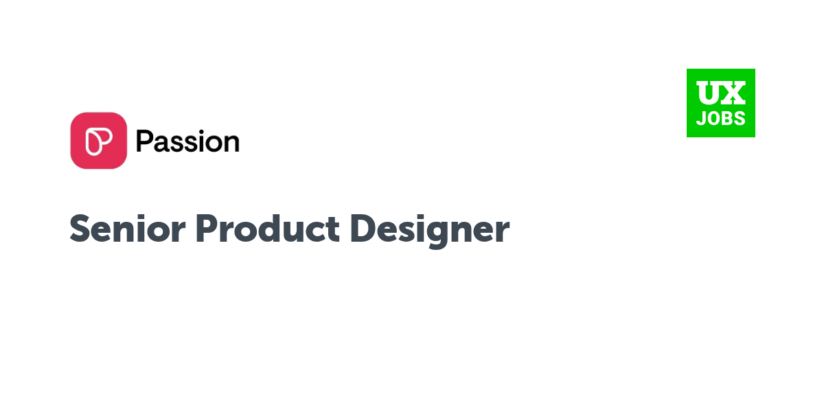 Twitter card for Senior Product Designer at Passion.io