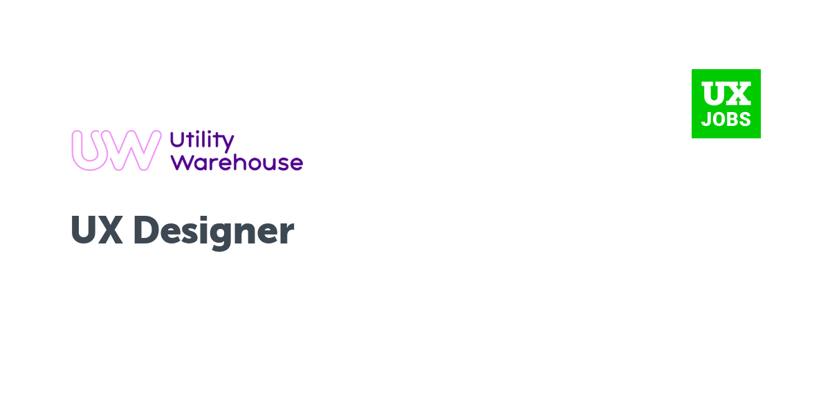 Twitter card for UX Designer at Utility Warehouse