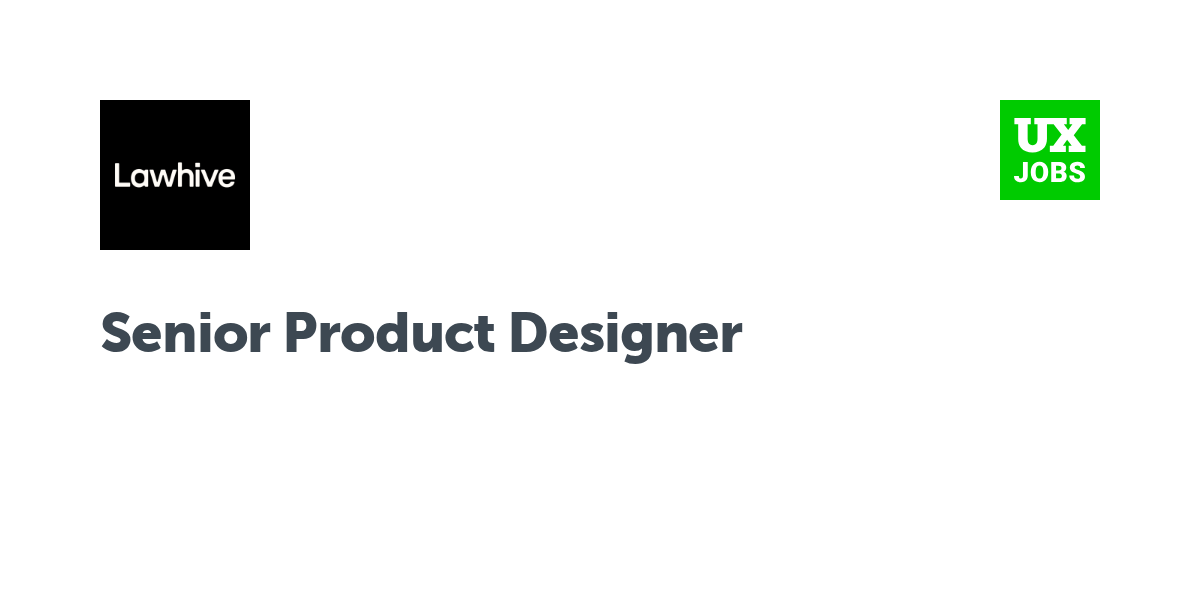 Twitter card for Senior Product Designer at Lawhive