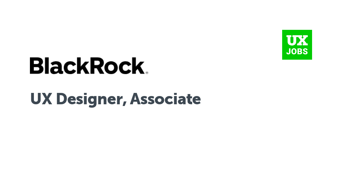 Facebook card for UX Designer, Associate at BlackRock