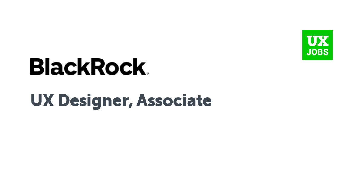 Twitter card for UX Designer, Associate at BlackRock