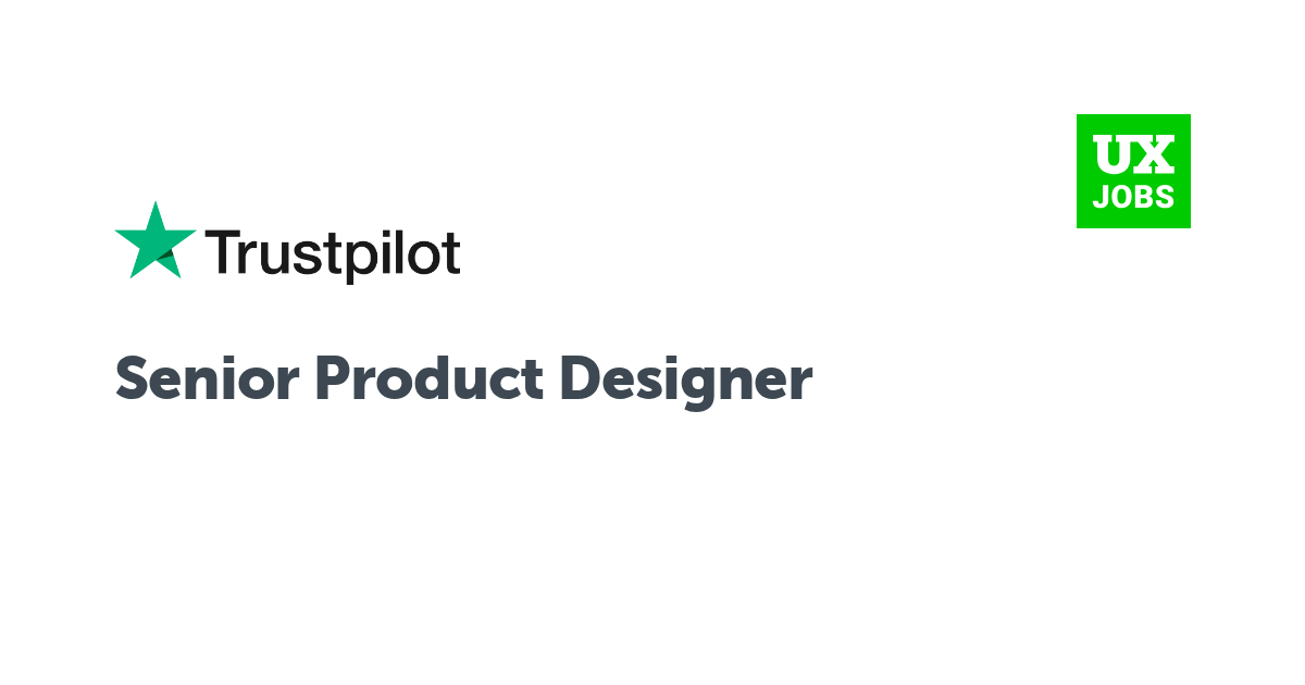 Facebook card for Senior Product Designer at Trustpilot