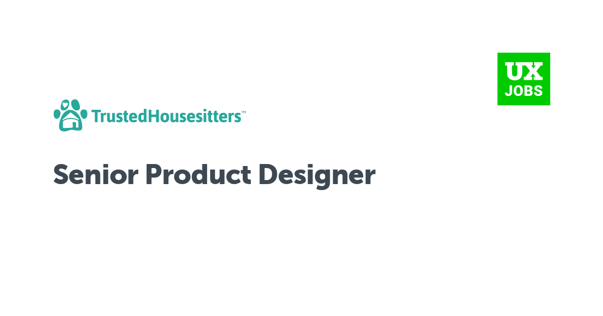Facebook card for Senior Product Designer at TrustedHousesitters