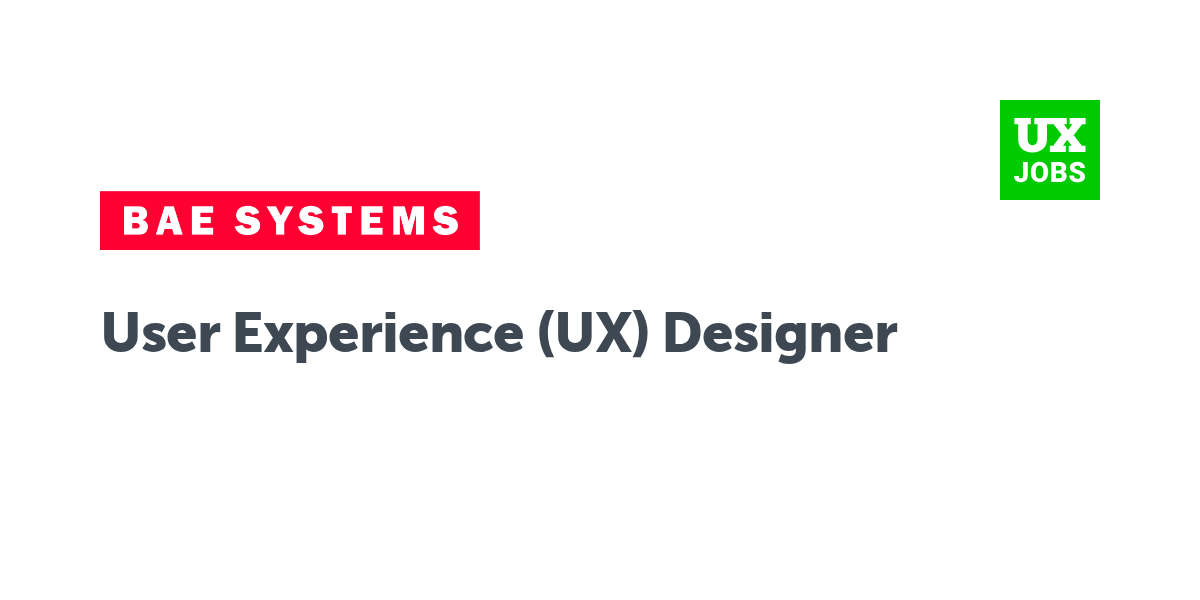 Twitter card for User Experience (UX) Designer at BAE Systems