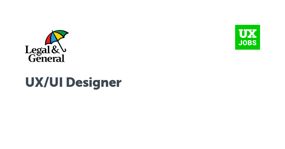 Facebook card for UX/UI Designer at Legal and General