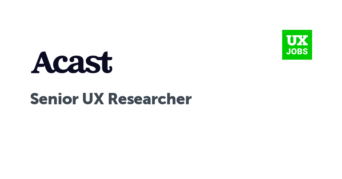 Facebook card for Senior UX Researcher at Acast