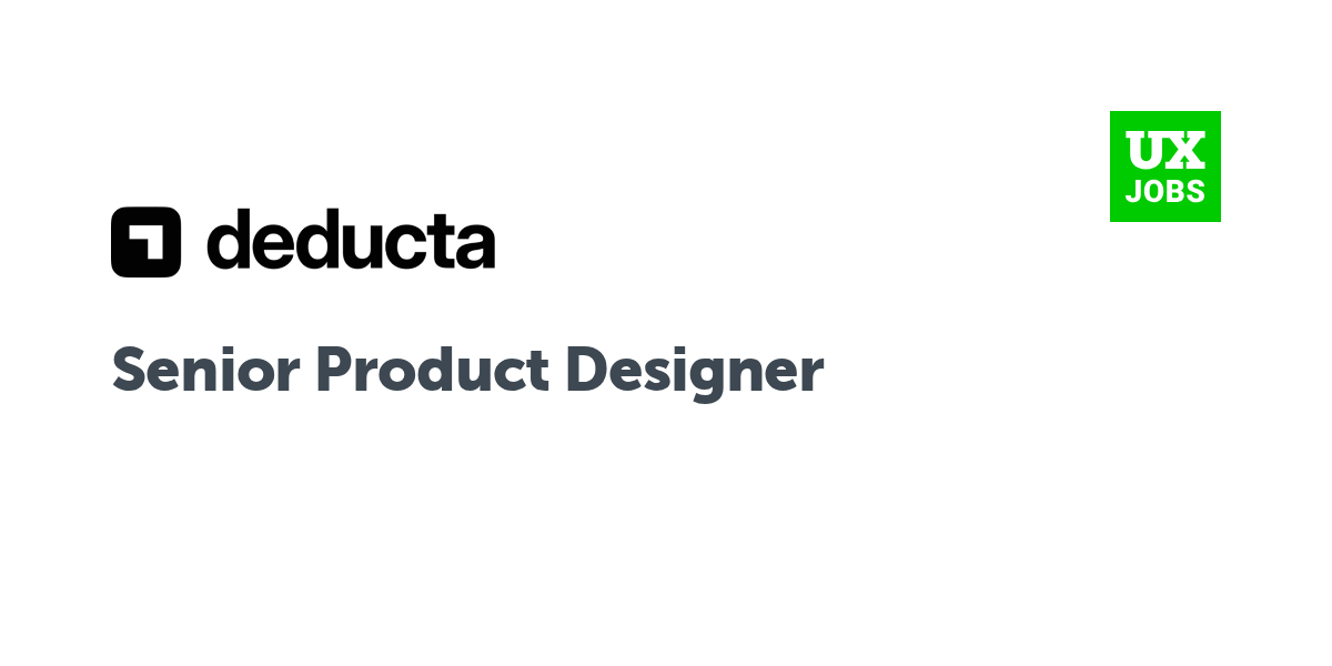 Twitter card for Senior Product Designer at Deducta