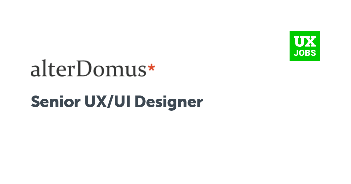 Facebook card for Senior UX/UI Designer at Alter Domus