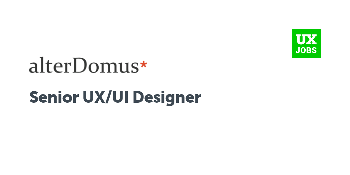 Twitter card for Senior UX/UI Designer at Alter Domus