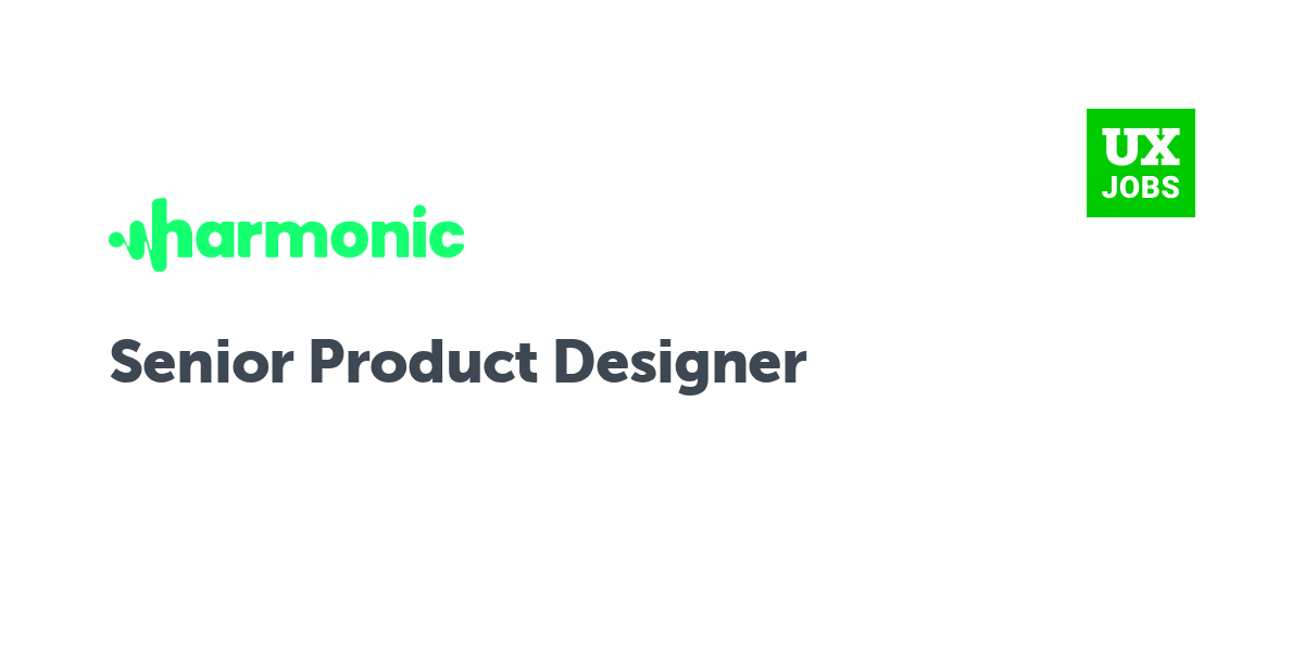 Twitter card for Senior Product Designer at Harmonic