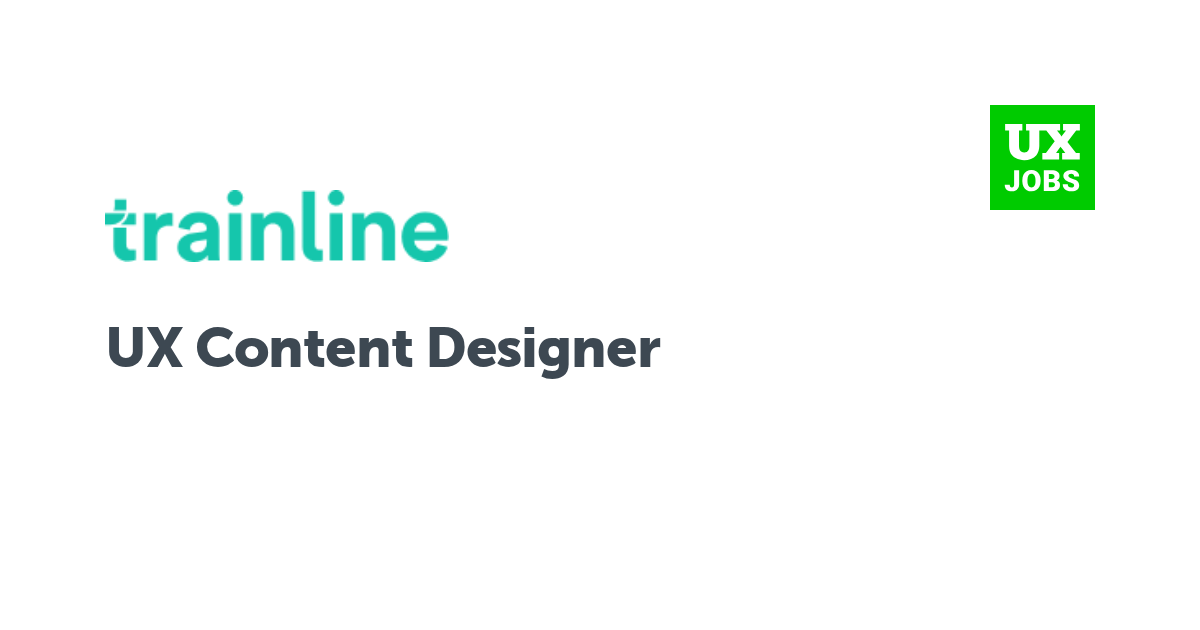 Facebook card for UX Content Designer at Trainline