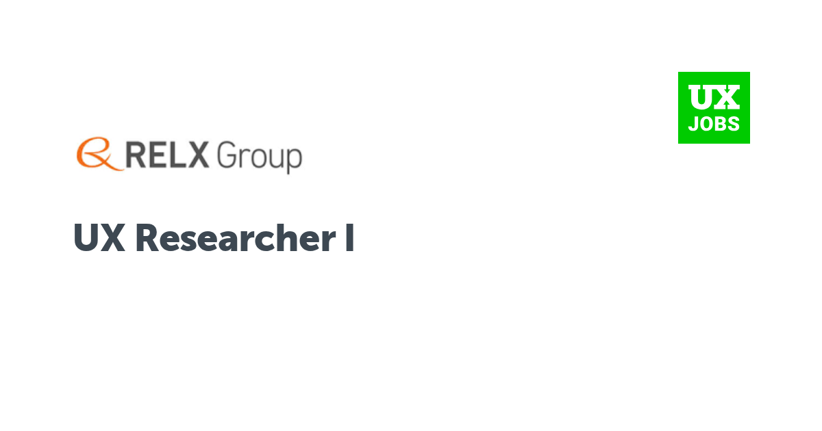 Facebook card for UX Researcher I at Relx