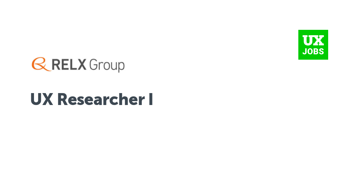 Twitter card for UX Researcher I at Relx