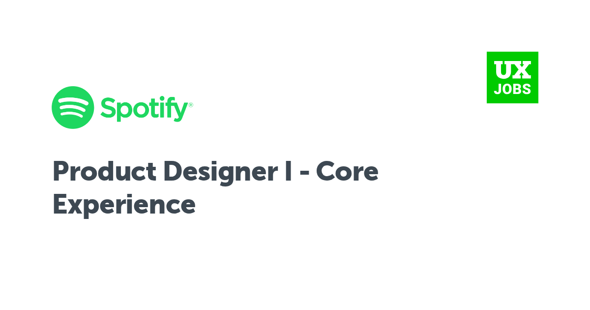 Facebook card for Product Designer I - Core Experience at Spotify