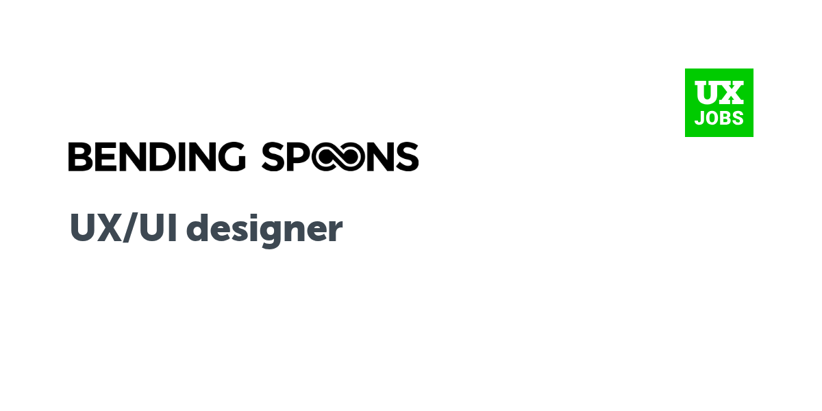 Twitter card for UX/UI designer at Bending Spoons