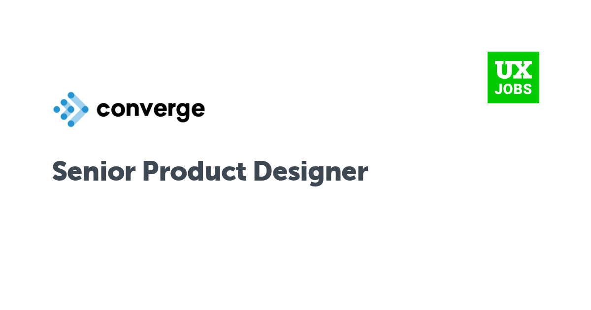 Facebook card for Senior Product Designer at Converge