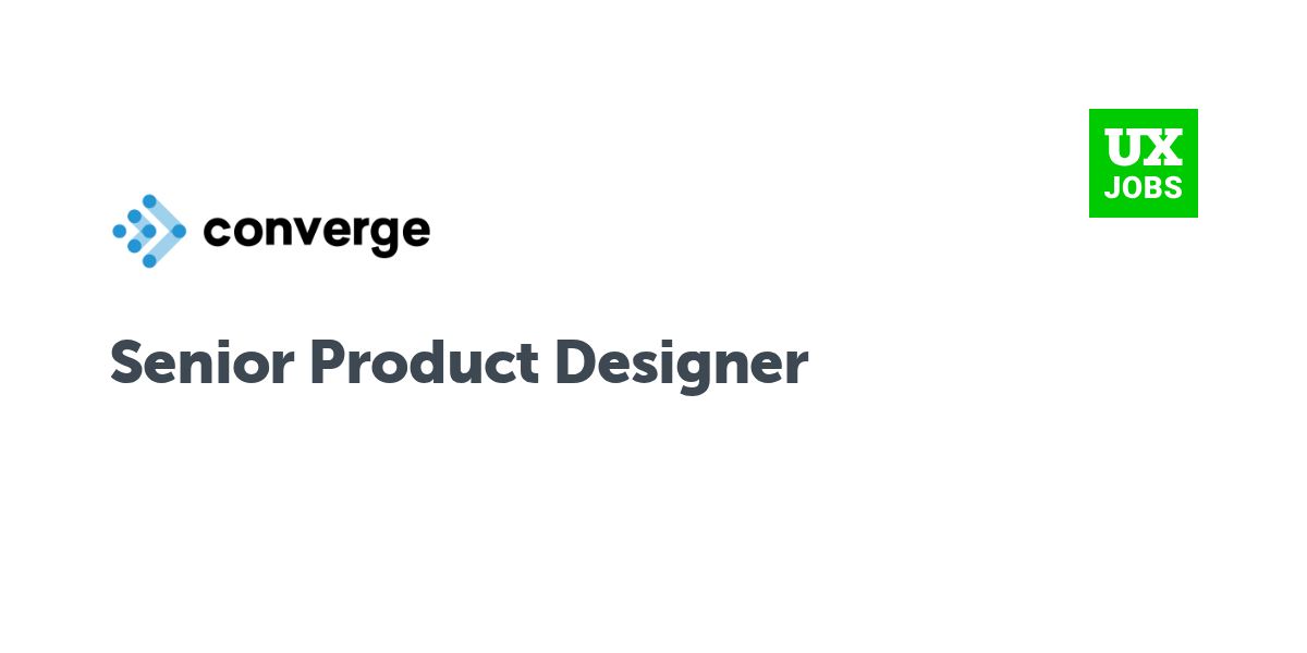 Twitter card for Senior Product Designer at Converge
