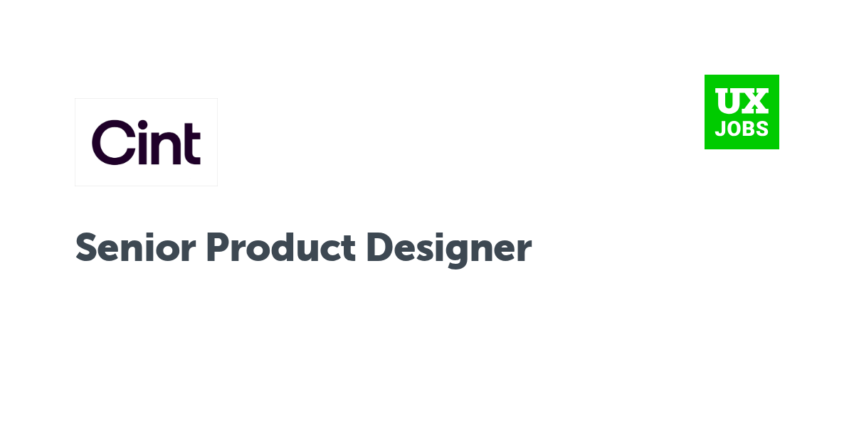 Facebook card for Senior Product Designer at Cint