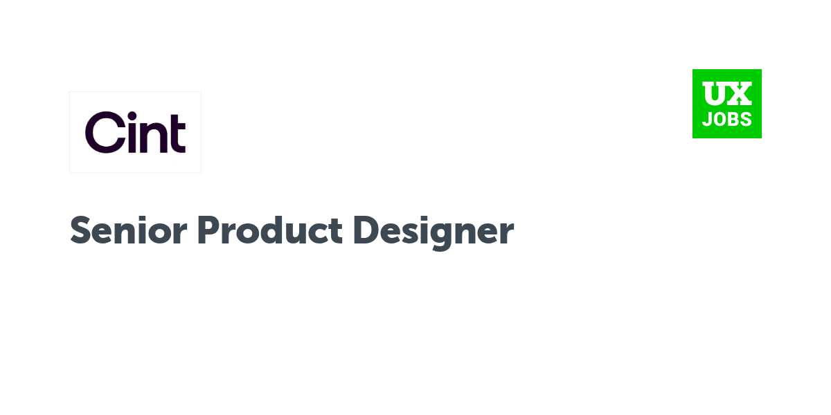 Twitter card for Senior Product Designer at Cint