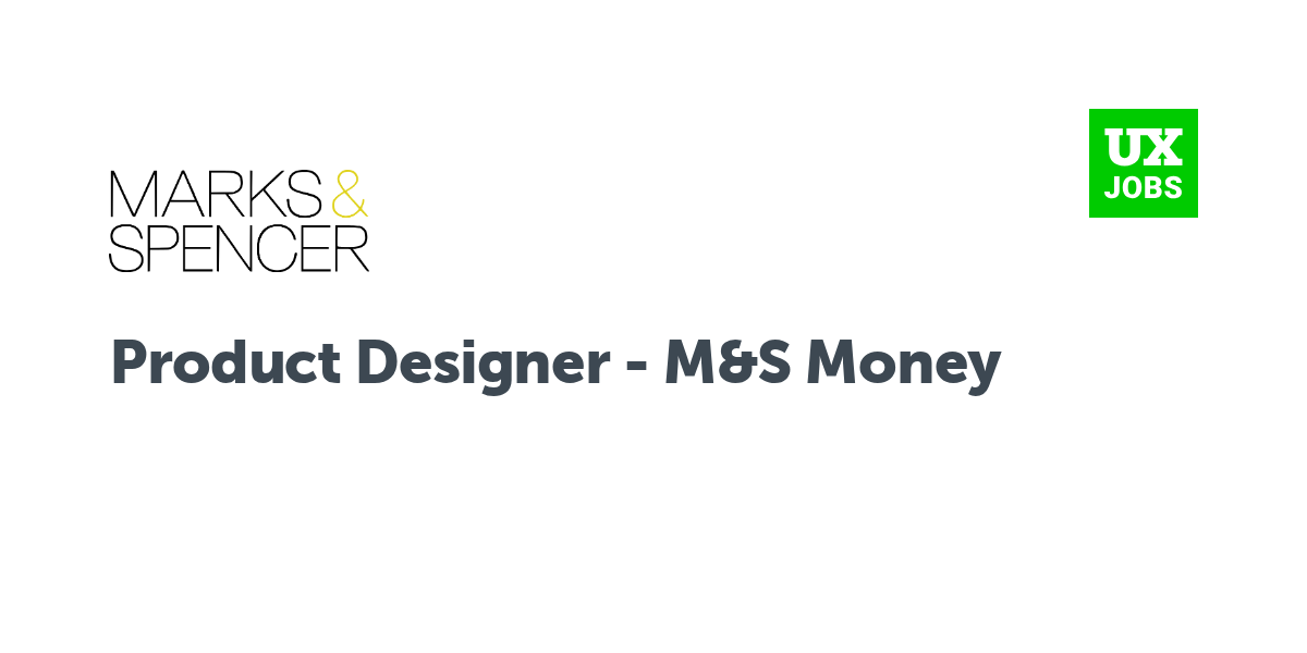 Twitter card for Product Designer - M&S Money at Marks & Spencer