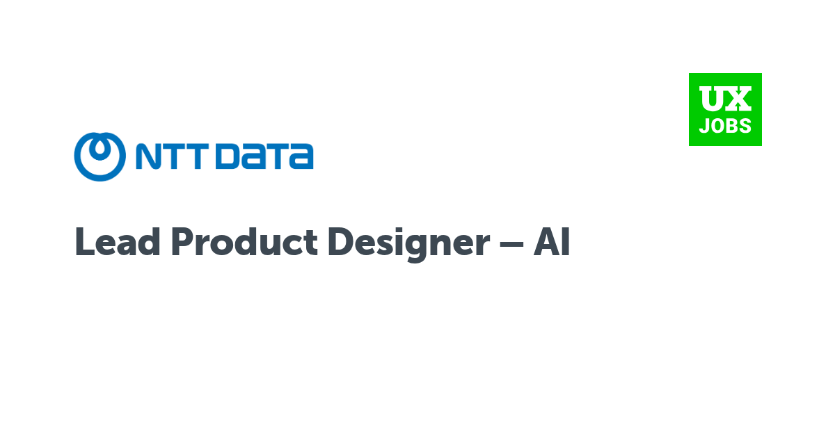 Facebook card for Lead Product Designer – AI at NTT data
