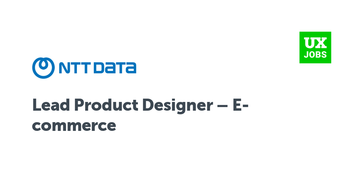 Facebook card for Lead Product Designer – E-commerce at NTT data