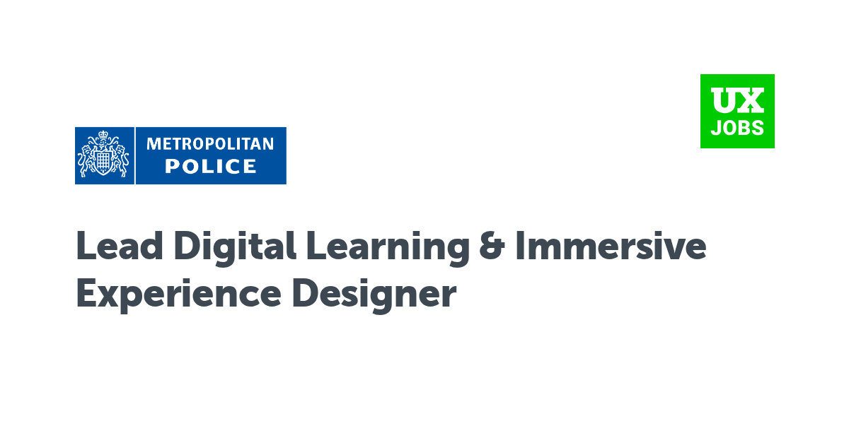 Facebook card for Lead Digital Learning & Immersive Experience Designer at Metropolitan Police
