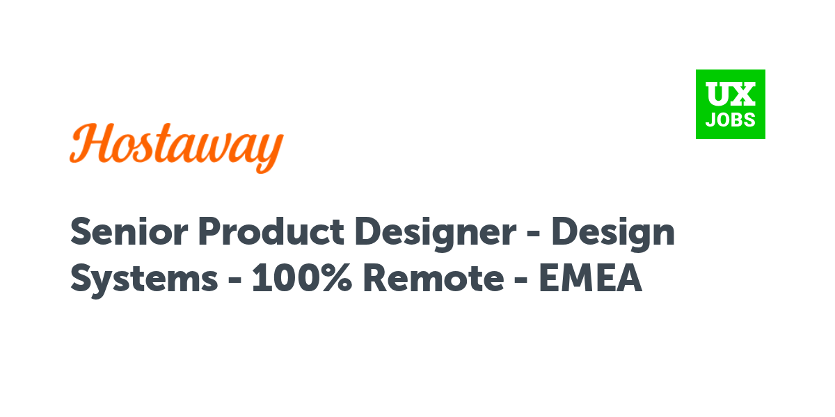 Twitter card for Senior Product Designer - Design Systems - 100% Remote - EMEA at Hostaway