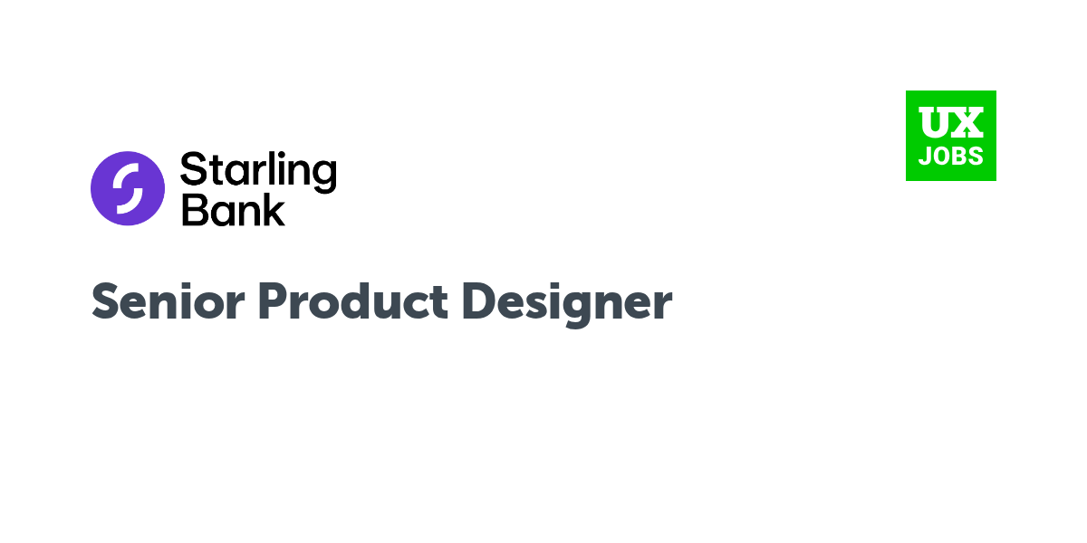 Twitter card for Senior Product Designer at Starling Bank
