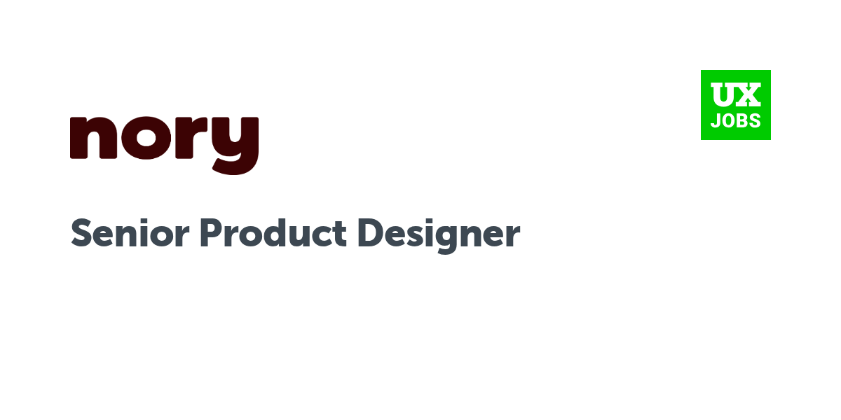 Twitter card for Senior Product Designer at Nory