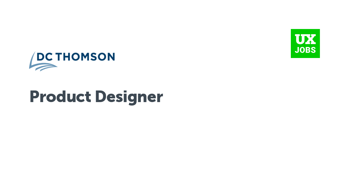 Twitter card for Product Designer at DC Thomson