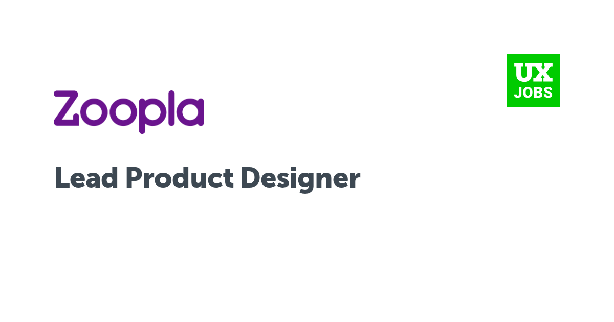 Facebook card for Lead Product Designer at Zoopla