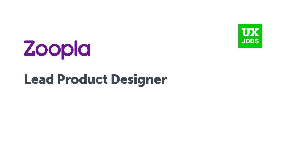 Twitter card for Lead Product Designer at Zoopla