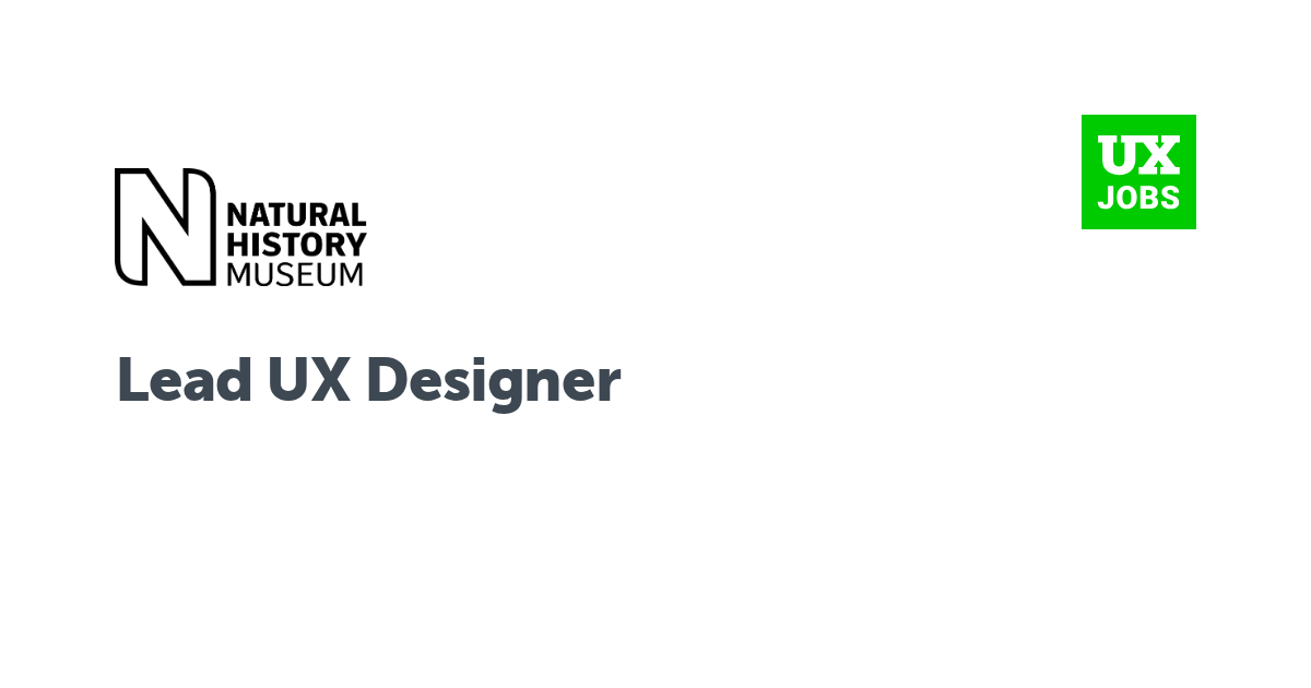 Facebook card for Lead UX Designer at Natural History Museum