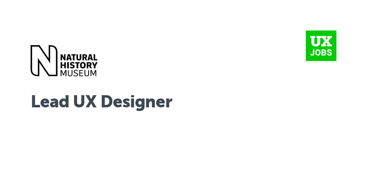 Twitter card for Lead UX Designer at Natural History Museum