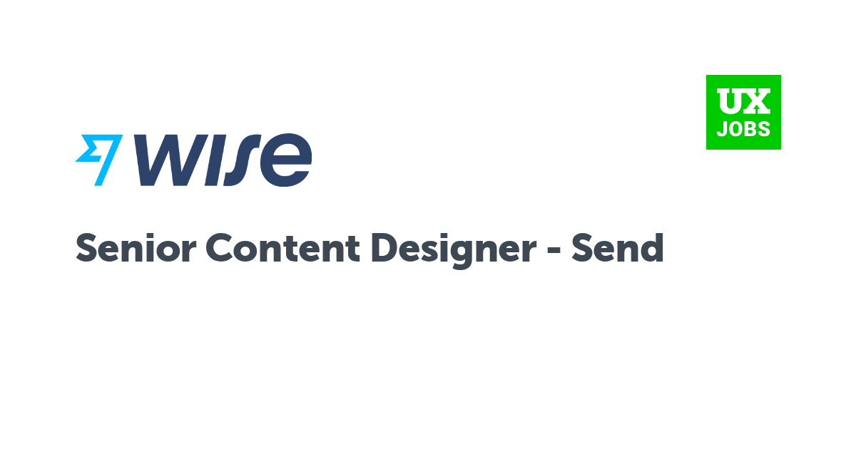 Facebook card for Senior Content Designer - Send at Wise