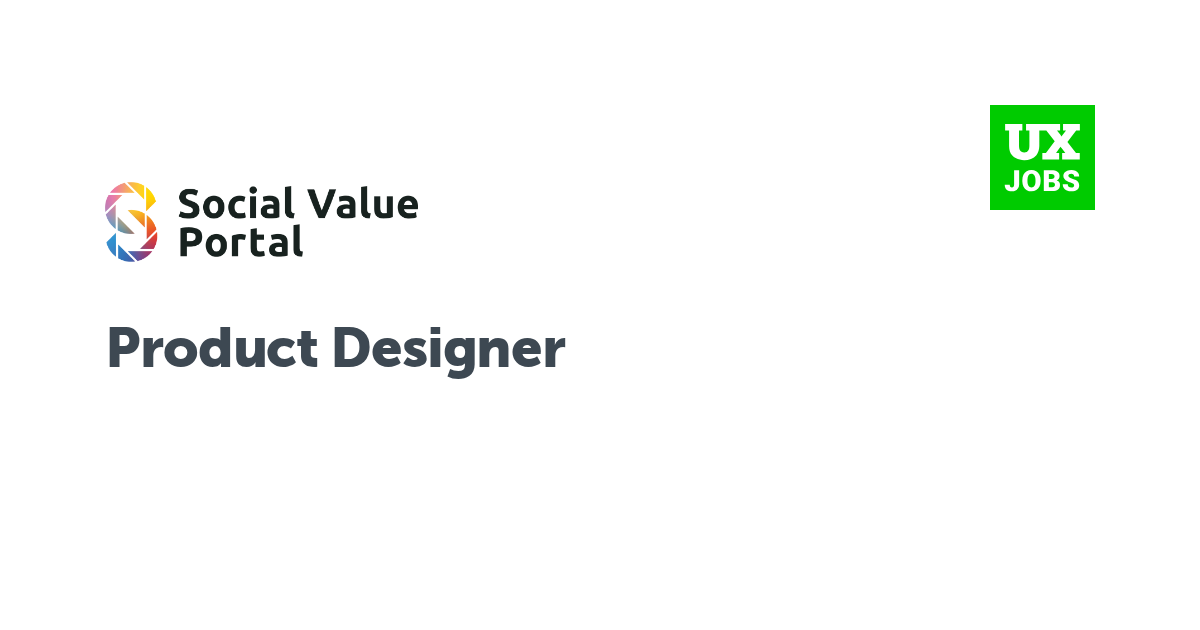 Facebook card for Product Designer at Social Value Portal