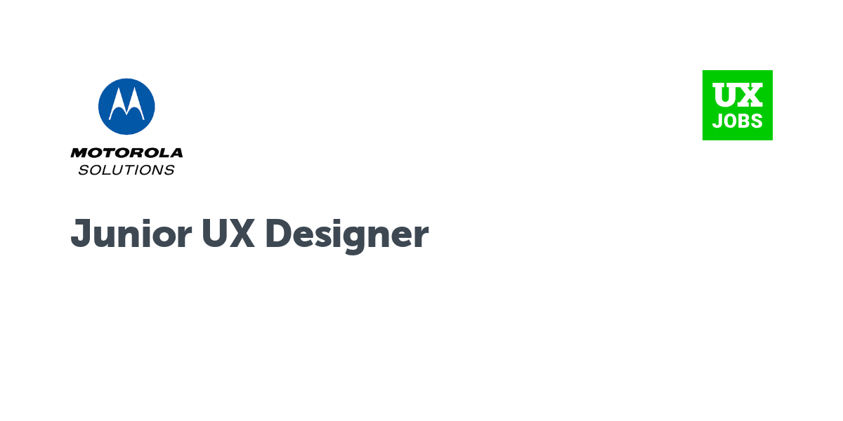Twitter card for Junior UX Designer at Motorola Solutions