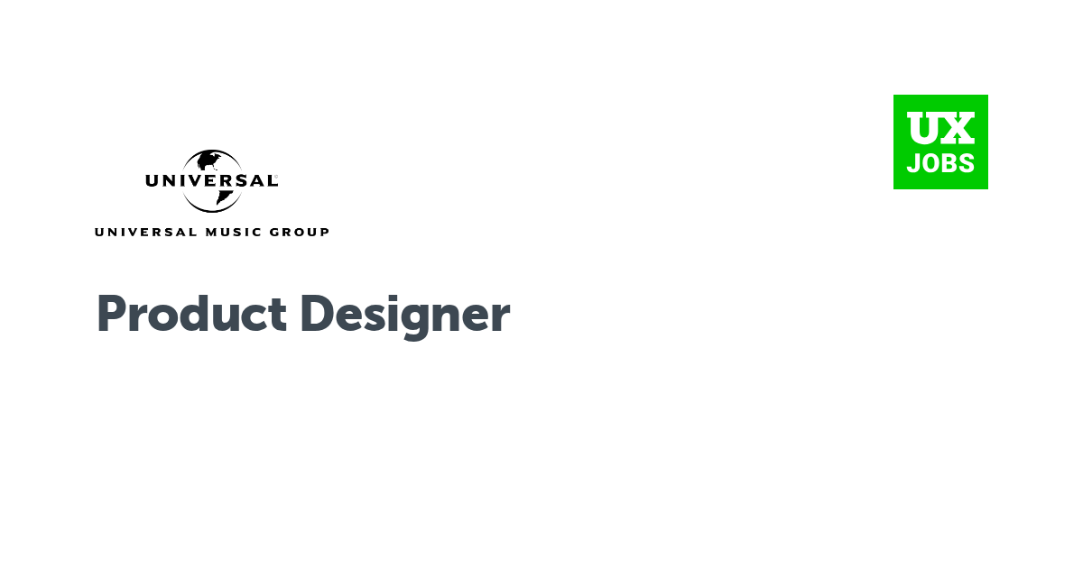 Facebook card for Product Designer at Universal Music Group UK