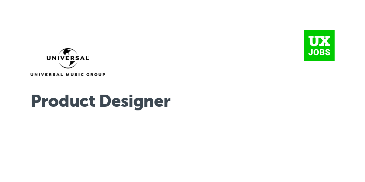 Twitter card for Product Designer at Universal Music Group UK